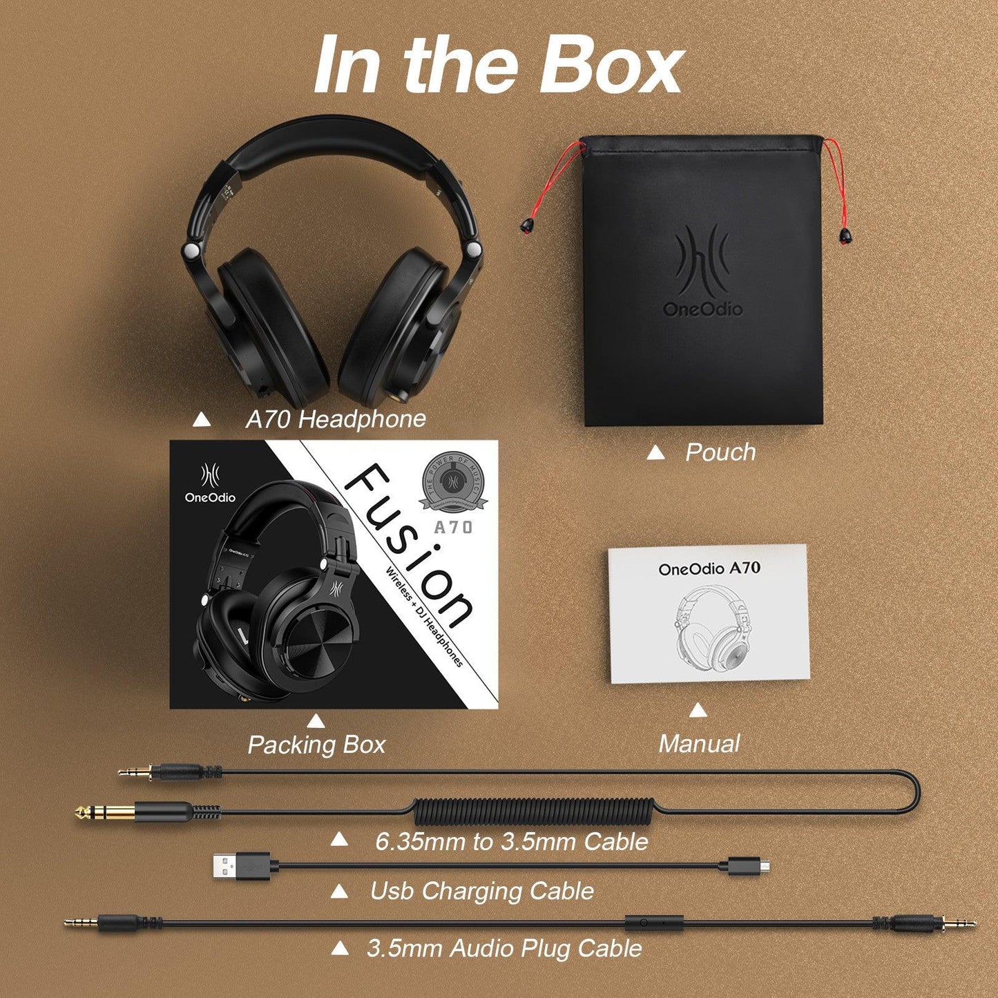 OneOdio® A70 Bluetooth & Wired Headphones, UK imported
