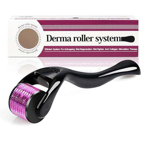 Derma Roller | Needles 0.5mm | 540 Titanium Micro Needles for Face | Beard Hair Growth and Scars Facial Roller Derma Rolling Skin Roller for Home Use