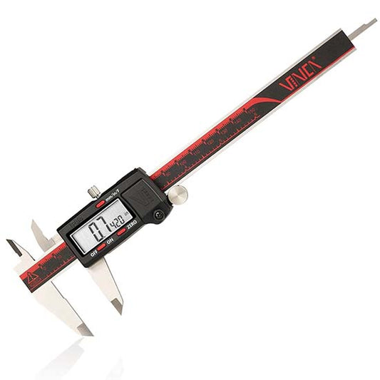 VINCA IP54 Grade Digital Caliper | DCLA-0605 6 Inch/150mm | Inch/Millimeter/Fraction Conversion | Stainless Steel | Large LCD Screen