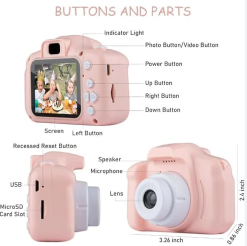 Kids Camera Toy for Ages 3-12 | 1080P HD Video Digital Camera | Birthday Gift For Girls 3-12 Year