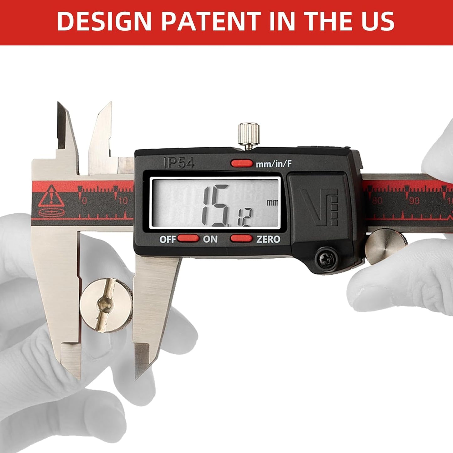 VINCA IP54 Grade Digital Caliper | DCLA-0605 6 Inch/150mm | Inch/Millimeter/Fraction Conversion | Stainless Steel | Large LCD Screen