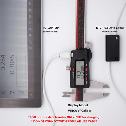 VINCA IP54 Grade Digital Caliper | DCLA-0605 6 Inch/150mm | Inch/Millimeter/Fraction Conversion | Stainless Steel | Large LCD Screen